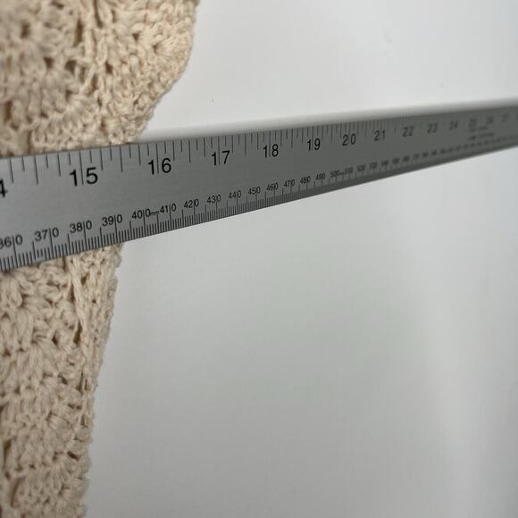 Moda International Crochet Dress Womens Medium Cream Knit Festival Y2K Vtg Boho - Picture 12 of 12